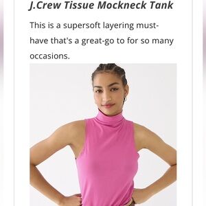 J Crew tissue mock neck tank